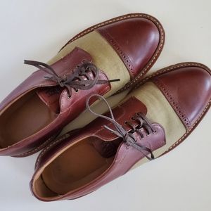 Johnston & Murphy Passport 2 tone leather oxford cap toe 9 1/2 M